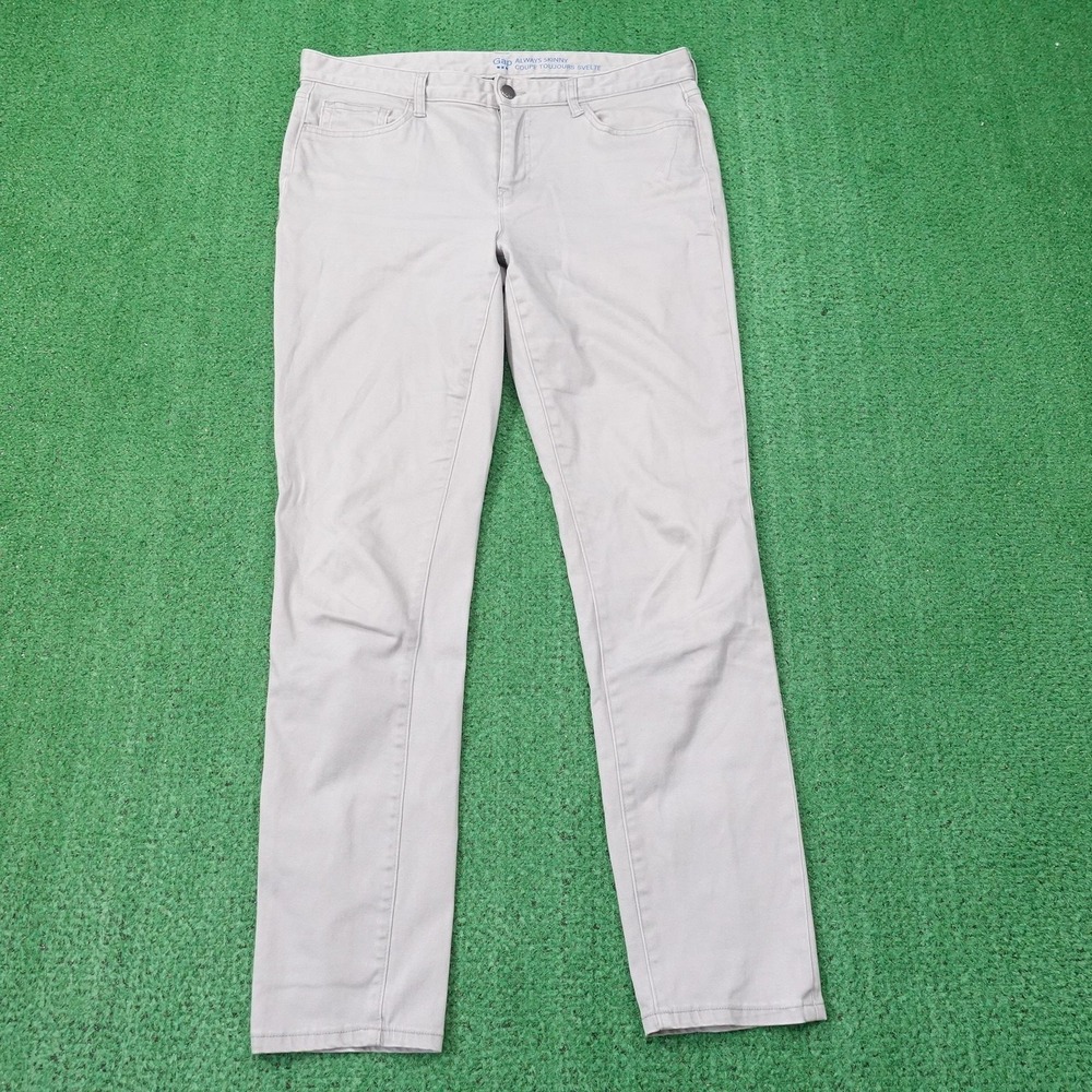 Gap Always Skinny Pants Womens 10R Grey Stretch Slim Fit Cotton Spandex Casual